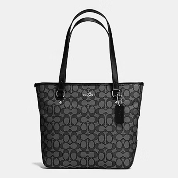 GUC coach signature outline zip top tote - Picture 1 of 16